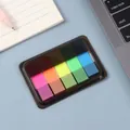 Vibrant Macaron PET transparent sticky notes and index tabs set in a portable dark case - Fluorescent Colors