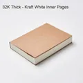 Retro kraft paper blank sketchbook with 32K size and white inner pages. - White Inner Page / 32K Small (224 Pages)