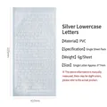Silberne Kleinbuchstaben und Zahlen PVC Aufkleber für Journaling und Bastelarbeiten - Kleinbuchstaben und Zahlen / Silber