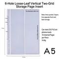 A5 6-Loch vertikale Doppeltaschen-Bindereinlagen für Aufkleber und Karten. - A5 Binder Nachfüllung Vertikale Doppeltasche / 10 Blatt Set / Transparent