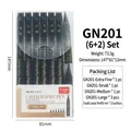 Professional GuangNa GN201 calligraphy pen set with 6 pens and 2 ink refills for writing - Variety Nib Sizes (6 Pens and 2 Refills)