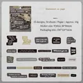 Vintage Scrapbooking Aufkleber Set mit 50 motivierenden englischen Zitaten Stück - Alte Vokabelseiten