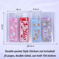 Transparent sticker storage binder with 26 double-sided pages, holds 104 sheets - Double Slot Style / 26 Pages 104 Slots