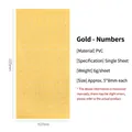 Goldfolie Zahlenaufkleber für Journaling, wasserfestes PVC-Material Blatt, 107x225mm - Zahlen-Stil / Gold
