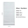 Silberne metallische Nummernaufkleber für Scrapbooking aus wasserfestem PVC-Material - Zahlen-Stil / Silber