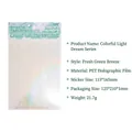 Holographic laser PET journaling stickers in Light Green Breeze series, 6-sheet pack - 6 Sheets / Green Breeze