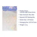 Waterproof holographic PET stickers with colorful light dream theme for journaling - Romantic Blue Mist
