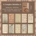 20 sheets of vintage music manuscript scrapbooking paper with elegant hollow lace edge - Musical Movement / Pack of 20