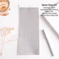 Silberne Stern-PVC-Sticker für Journaling, dekorative Metalloptik für DIY-Scrapbooking. - Stern-Stil / Silber