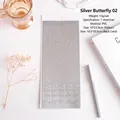 Silberne Metallic Schmetterling PVC Aufkleber wasserfest für Scrapbooking und DIY - Silber Schmetterling Stil / Silber