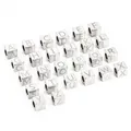 Set di 26 perline quadrate con lettere in acciaio al titanio per gioielli fai da te e hobby - Lettera A / Colore acciaio