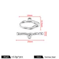 Irregular stainless steel OT clasp toggle for DIY jewelry making 1pcs - O:12.5x19mm, T:3x25mm / Steel