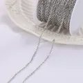High-quality stainless steel O-link chain on spool for DIY jewelry making accessories - Flat Cable Chain / 0.5x2.0mm / Steel