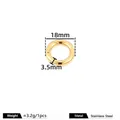 Gouden 18 mm gepolijste roestvrijstalen veerringsluiting voor doe-het-zelf sieraden - Ronde veerringsluiting / 3.5x18mm / Vacuüm 18K goud