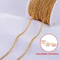 Gold plated stainless steel link chain for DIY jewelry making accessories 0.6x3x4mm - Extension Chain / 0.6x3x4mm / Gold