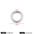 20mm gepolijste roestvrijstalen veerringsluiting voor DIY sieraden en tasaccessoires - Gepolijste Ronde Federring Sluiting / 3.5x20mm / Staalkleur