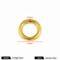 Gepolijste gouden roestvrijstalen veerringsluiting voor DIY-sieraden en tassen 20mm - Gepolijste Ronde Federring Sluiting / 3.5x20mm / Vacuüm 18K goud