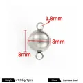 8mm Edelstahl-Magnetverschluss in Kugelform für DIY Halsketten und Armbandherstellung - 8mm / Stahlfarben
