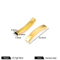 18K gold plated curved square stainless steel tube bead for DIY jewelry making - ID 6.5x3mm / Gold
