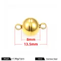 Goldener Edelstahl Magnetverschluss für DIY Schmuck, 8mm Kugelgröße. - 8mm / 18K-Gold