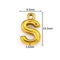 Λεπτομερείς διαστάσεις 14,3 x 8,3 mm χρυσού 3D μενταγιόν γράμμα S από ανοξείδωτο ατσάλι - Μενταγιόν Γράμμα S / Χρυσό