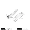 Polished silver stainless steel curved tube accessory for DIY jewelry bracelet making - ID 6.5x3mm / Silver