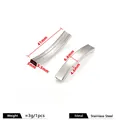 Stainless steel square curved tube for DIY jewelry making with explicit dimensions shown - ID 5.5x3mm / Silver