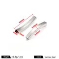 Polished square curved tube stainless steel jewelry accessory for bracelets - ID 4.5x4mm / Silver