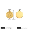 Gold hammered octagram star stainless steel pendant for DIY jewelry making with dimensions - 18K Gold Hammered Star Round Disc / 16x19.5mm / 18K Gold