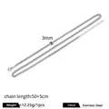 3mm Silber Edelstahl Gliederkette für Herren, verstellbare Länge 50+5cm, robuster Stil - Blumenkorb Drachenknochenkette / 3mm Breite x 50+5cm / Stahlfarben