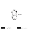 Polished stainless steel S-shaped spring hook connector for jewelry DIY and keychains. - 16.5mm Double Head S-Hook / Silver
