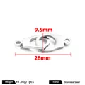 Polished stainless steel handcuff connector charm for necklace or bracelet DIY projects - Handcuff Shaped Connector / 1 Piece / Silver
