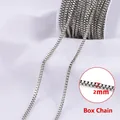 Αλυσίδα box 2mm από ανοξείδωτο ατσάλι για DIY κοσμήματα και επέκταση κολιέ - κουτί αλυσίδα / 2.0mm / Χρώμα Ατσαλιού