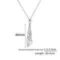 Silver stainless steel mesh cage necklace for crystal stones, 45+5cm adjustable chain - Small / Steel