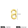 Polished gold S-shaped stainless steel spring clasp connector for DIY jewelry projects - 16.5mm Double Head S-Hook / Gold