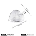 Polished silver stainless steel heart locket pendant with ornate floral engravings - Vintage Floral Engraved Heart Locket (A2591) / 28.5x28.5mm / Steel