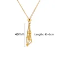 Adjustable gold stainless steel crystal cage necklace for DIY jewelry and gemstone pendants - Small / 18K Gold