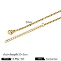 Gold stainless steel 2mm box chain necklace with 5cm extender for DIY jewelry - Square Pearl Chain / Width 2mm (Length 50+5cm) / 18K Gold