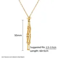 Gold stainless steel adjustable necklace chain with 50mm tassel for DIY crystal pendants - Medium / 18K Gold
