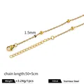 Delicate gold-plated stainless steel beaded chain necklace with extender and clasp - Beaded Cross Chain / Width 1.5mm (Length 50+5cm) / 18K Gold