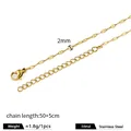Golden stainless steel link chain necklace 50+5cm extension for women jewelry diy - Lips Chain / Width 2mm (Length 50+5cm) / 18K Gold