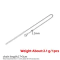 17+5cm stainless steel fine chain bracelet with lobster clasp, 2.2mm width - Single Buckle Curb Chain / 2.2mm Width (17+5cm) / Steel