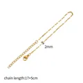 Minimalist 17+5cm vacuum gold plated stainless steel fine chain bracelet with 5cm extender - Lips Chain / 2mm Width (17+5cm) / 18K Gold