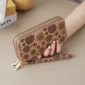 Grand portefeuille vintage en liège pour femme avec imprimé mandala ethnique et dragonne - Rouge Mandala Liège