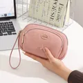 Elegante rosa Clutch-Tasche mit Doppelreißverschluss für Handy und Reiseutensilien - Rosa