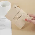 Elegant beige PU leather short wallet with zipper coin pocket and card slots for women - Off White