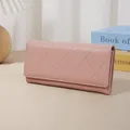 Elegant pink quilted long wallet for women with large capacity stylish clutch design - Pink