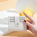 Petit portefeuille blanc à motif pierre pour femmes avec boucle et fentes pour cartes - Blanc