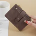 Eleganter brauner Damen-Geldbeutel aus PU-Leder mit Reißverschluss und Kartenfach - Kaffeebraun