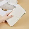 Elegant white pebble grain long wallet for women with gold zipper closure - White